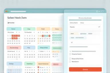 Illustration of a user booking a hotel room online with a modern interface