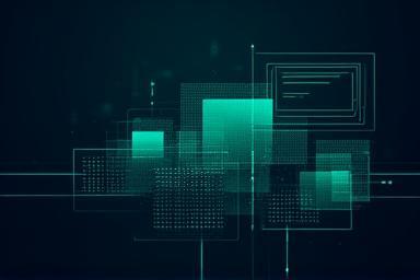Abstract illustration representing custom software coding and logic