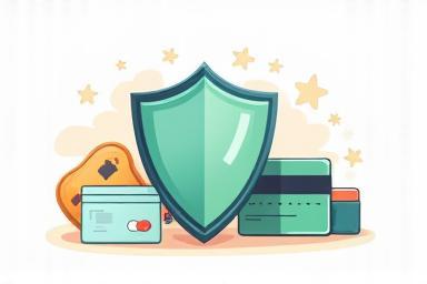 Icons representing various payment methods and a shield for security